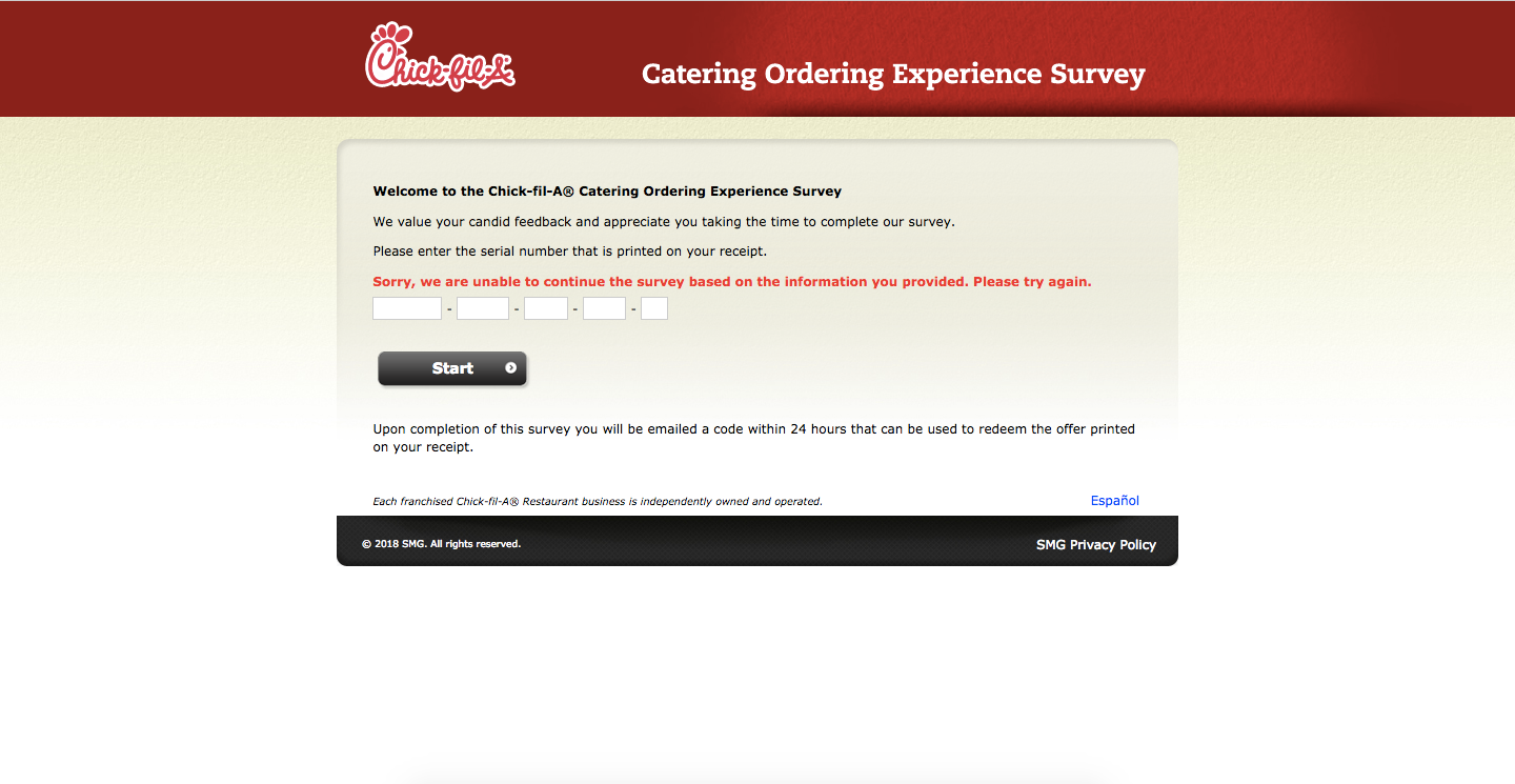 Chick-Fill-A Catering Ordering Experience Survey