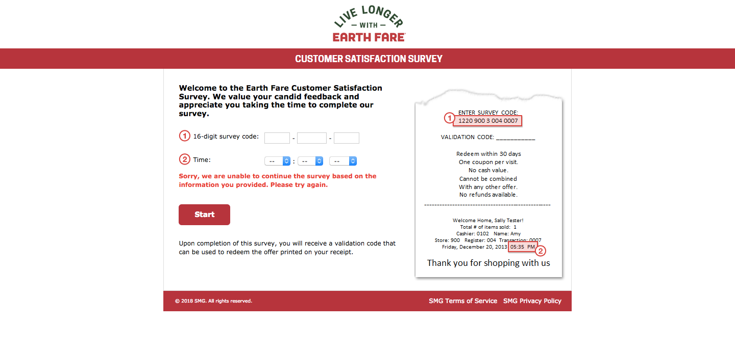 Earth Fare Customer Satisfaction Survey