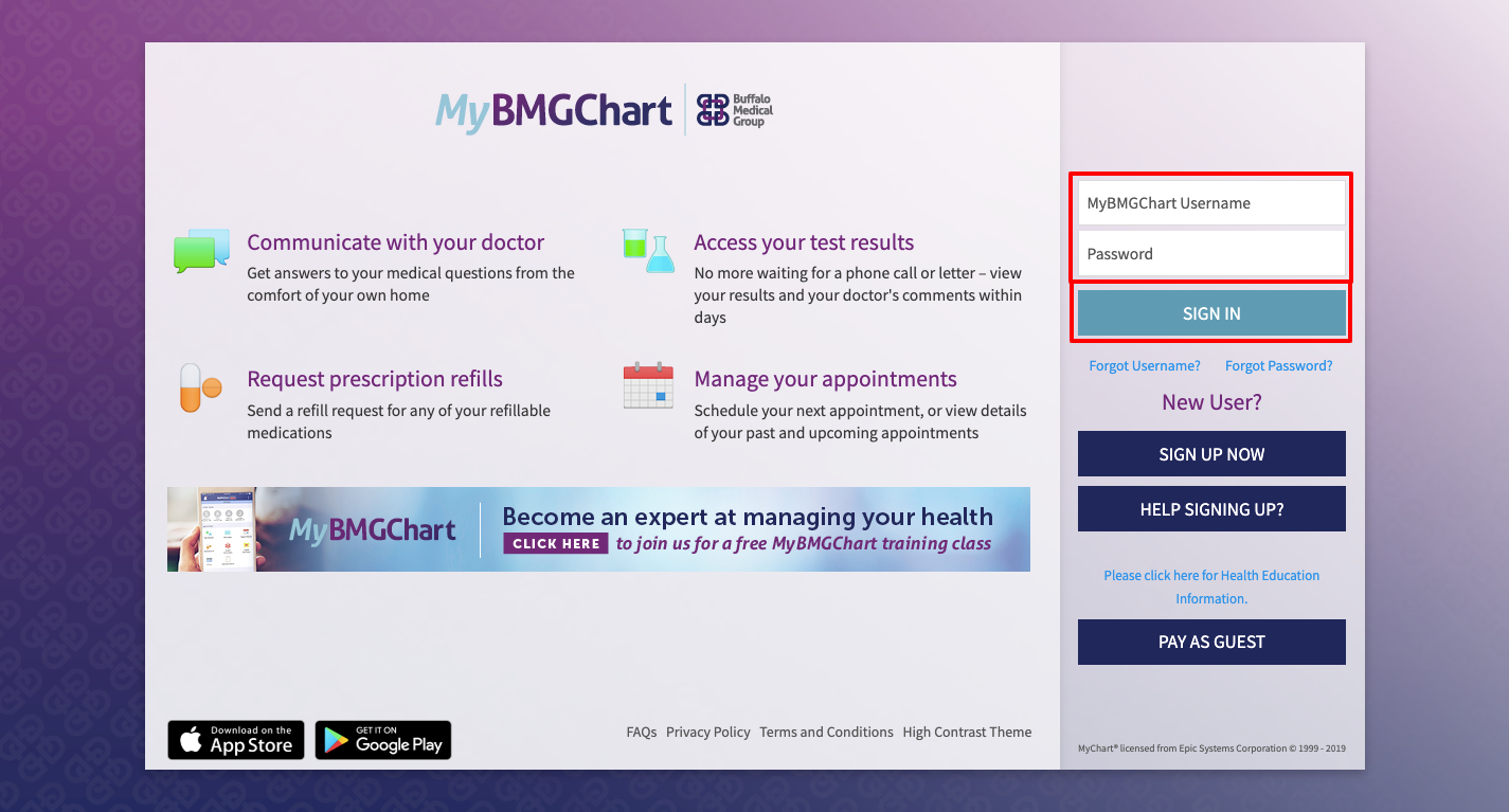 MyBMGChart Login