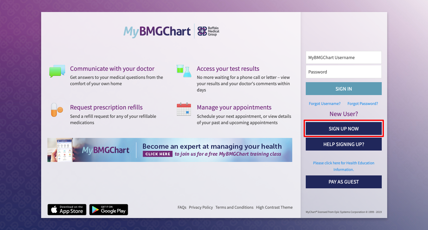 MyBMGChart signup