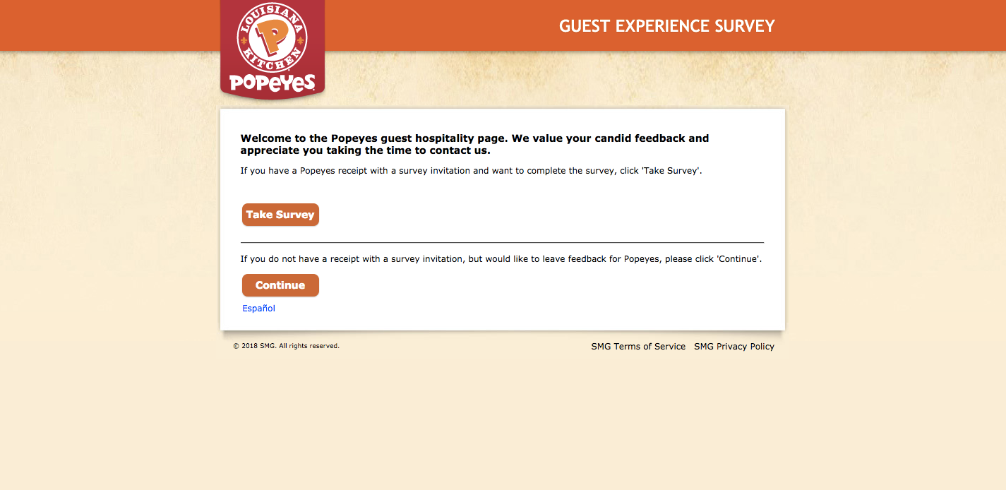 Popeyes Guest Experience Survey