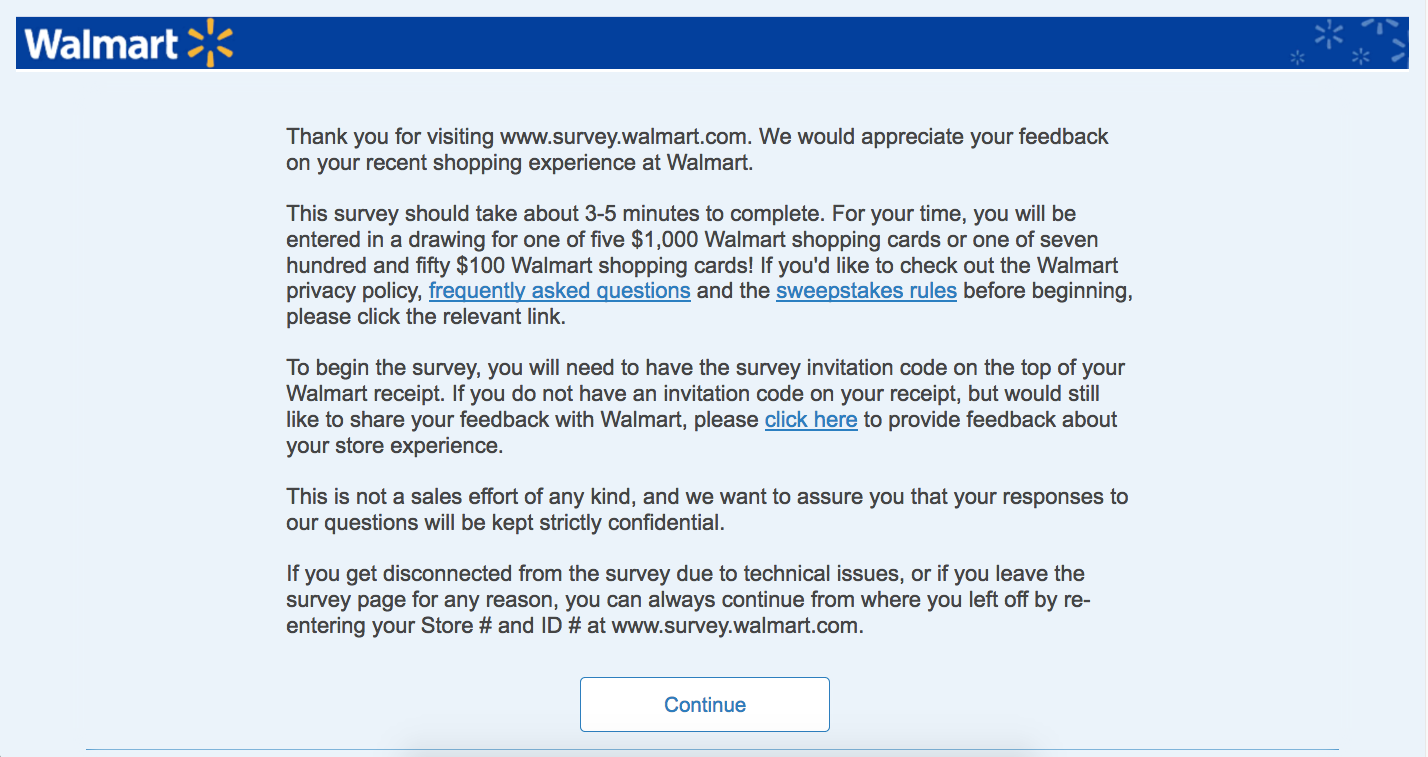 Walmart Customer Satisfaction Survey