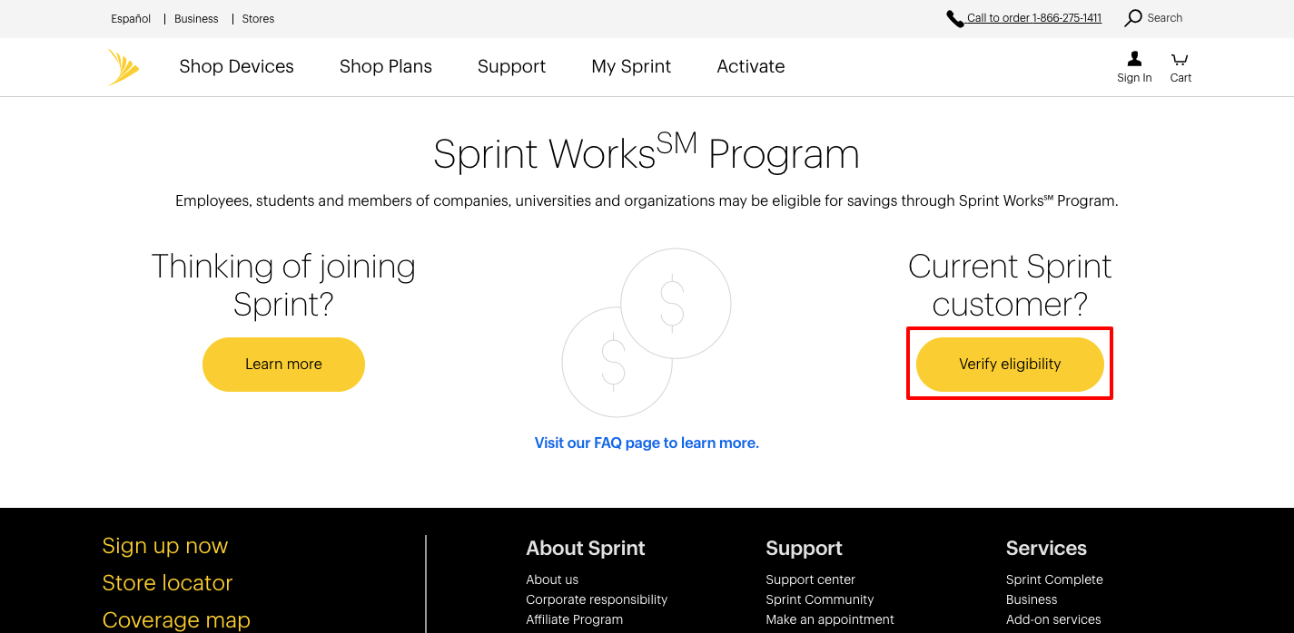 how to activate Sprint Works Program offer