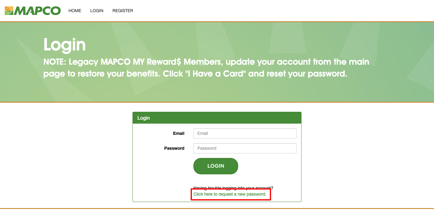 mapco forgot password