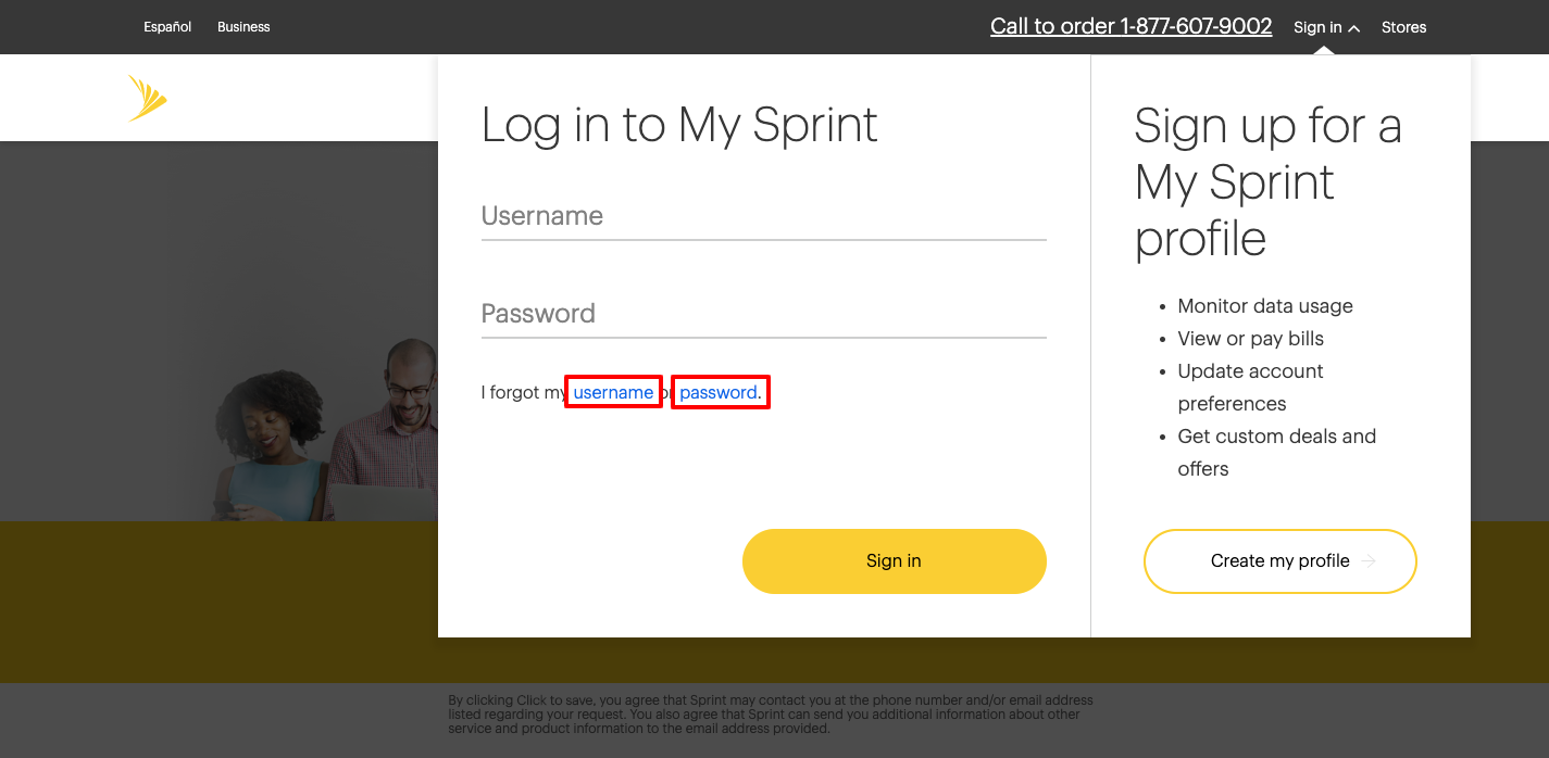 sprint account login