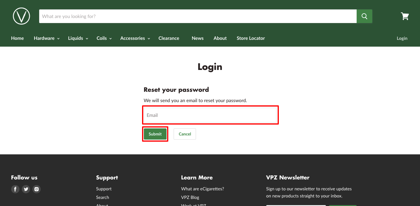 vpz feedback survey forgot password