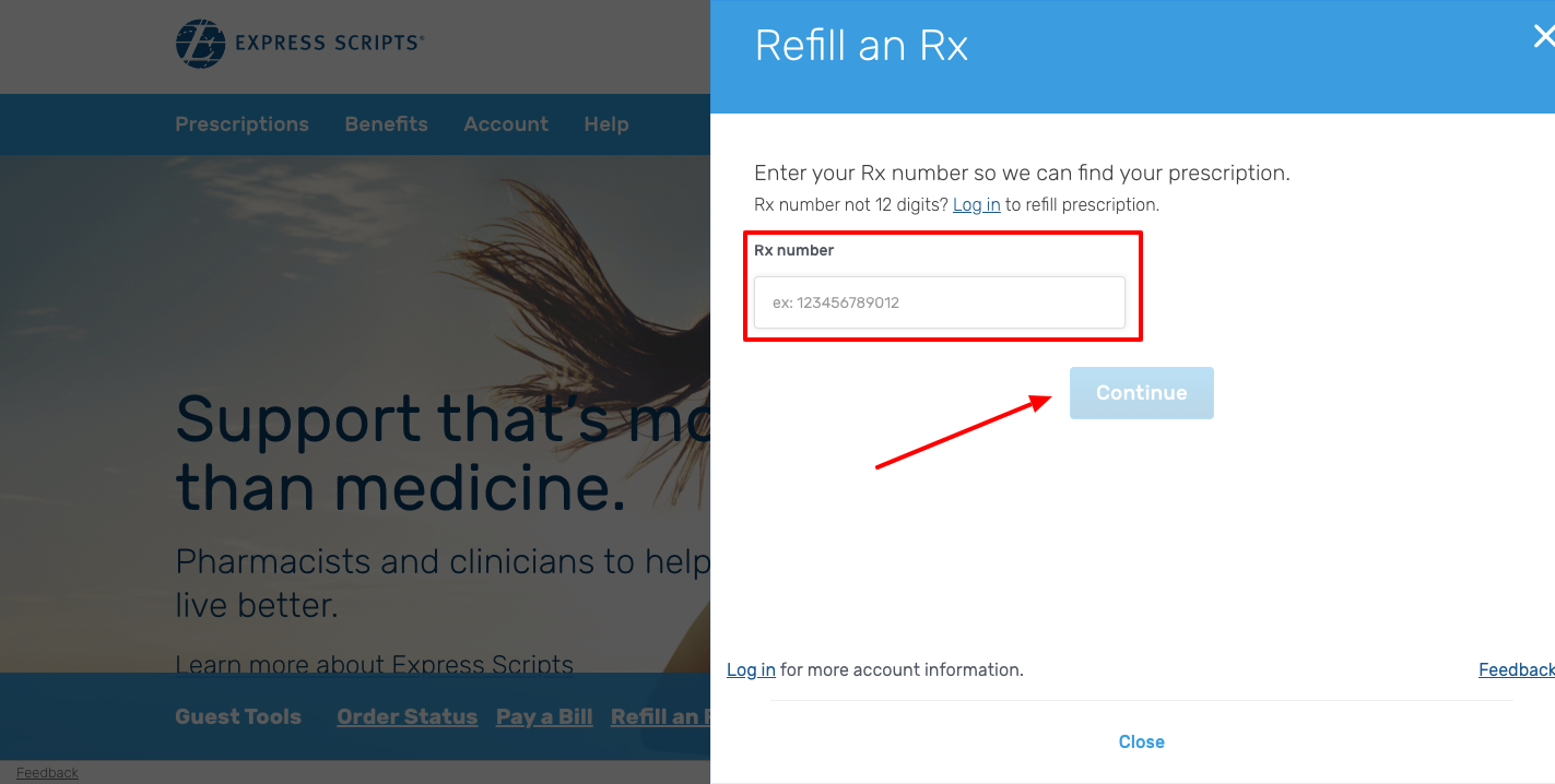 express scripts refill form