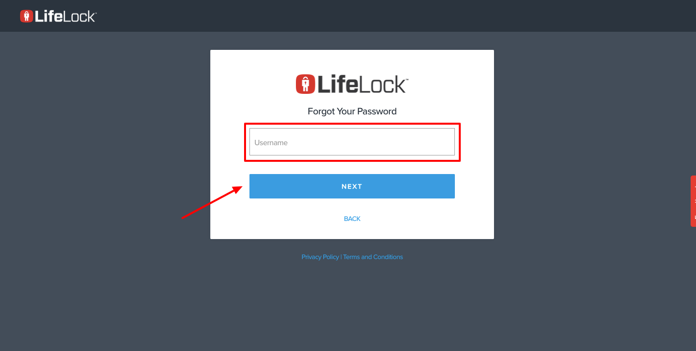 lifelock forgot password