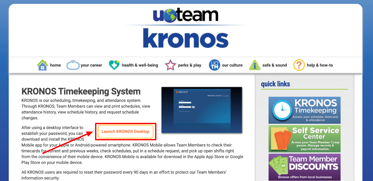 Kronos UO Team Account Login